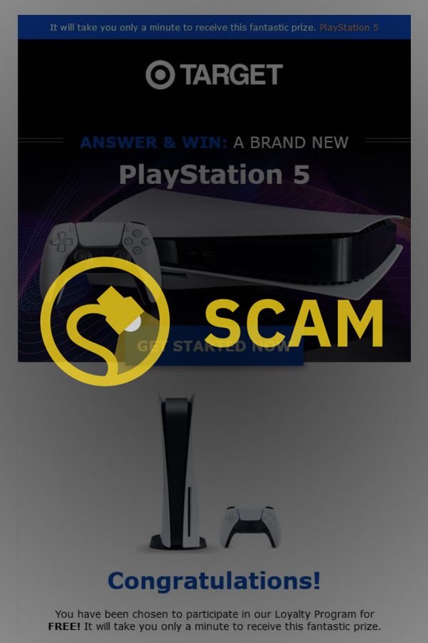 A Target PS5 scam email targeted the inboxes of users claiming to enroll them in a loyalty program for free.