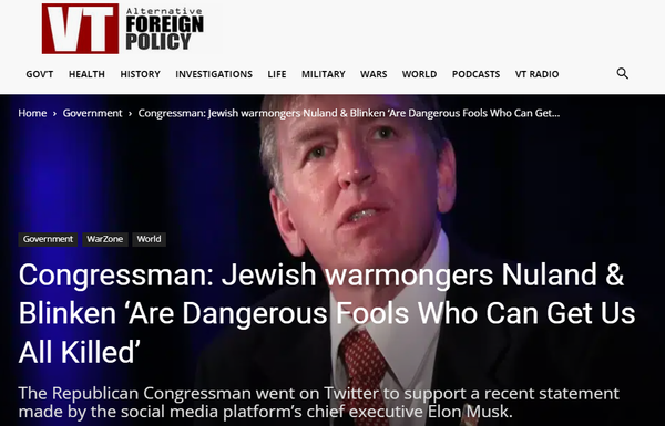 congressman: jewish warmongers nuland & blinken are dangerous fools who can get us all killed