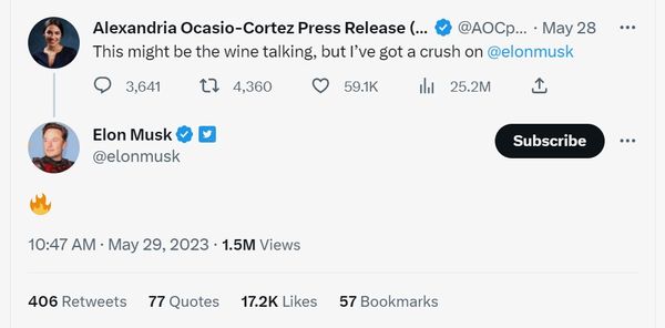 elon musk reply to tweet from aoc parody account