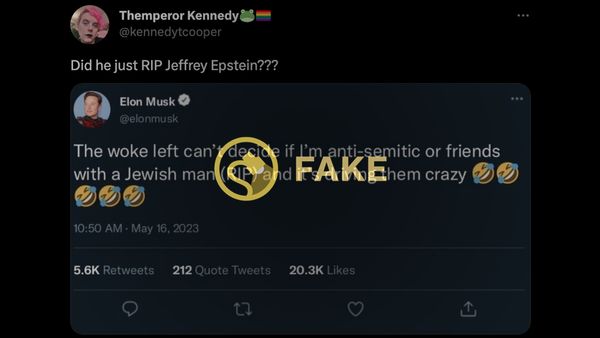 Elon Musk never tweeted for Jeffrey Epstein to rest in peace or RIP.