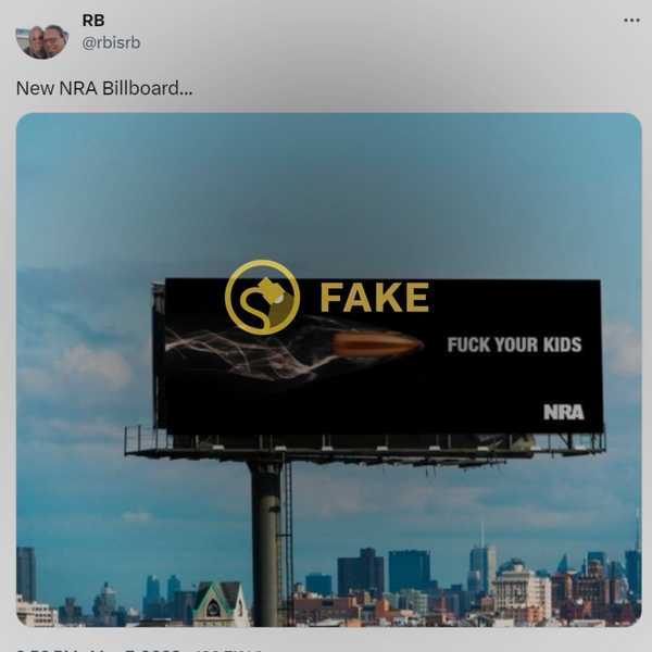 nra fuck your kids billboard is fake