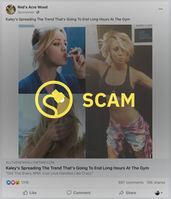 Kaley Cuoco never endorsed an intermittent keto routine or apple cider vinegar weight loss gummies.