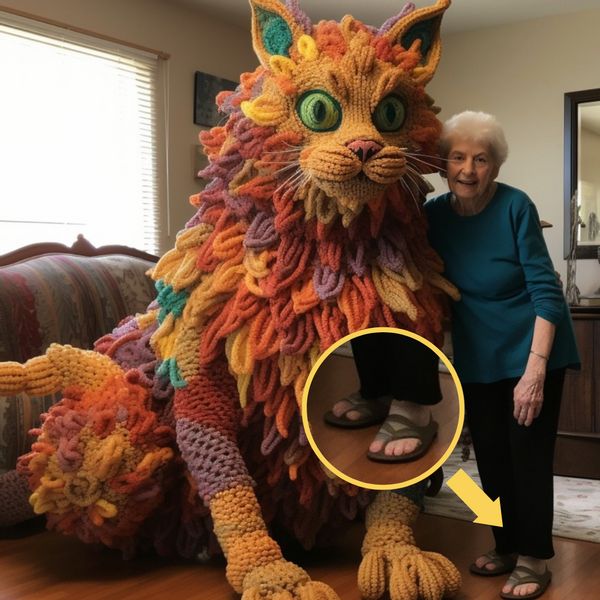 Are These Real Pics of Elderly Women With Giant, Crocheted Cats