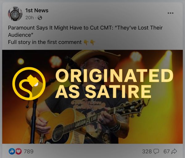 A headline claimed that Paramount would be pulling and canceling its future plans for CMT.