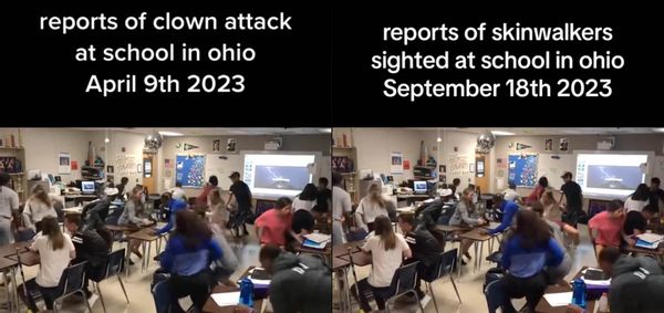 TikTok videos claimed to show reports of skinwalkers in Ohio schools in September 2023.