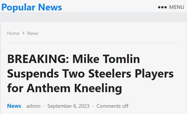 BREAKING: Mike Tomlin Suspends Two Steelers Players for Anthem Kneeling