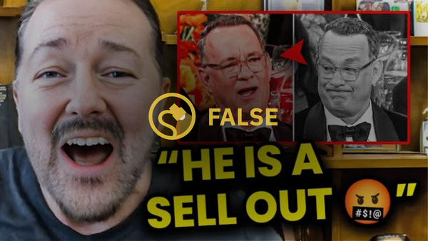 An image shows a white man with his mouth open. Next to him, it says,&quot; He is a sell out,&quot; with an angry orange emoji next to him. The &quot;he&quot; the quote is talking about is above the words: a white man in a suit wearing glasses is pictured. In one photo, he has his mouth open, while in the other he has his mouth pressed togehter.