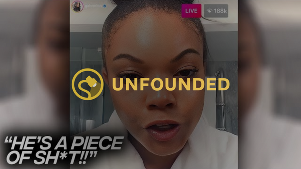 A Black woman looks towards a screen. In the right part of the screen, it says &quot;LIVE&quot; and then &quot;188k&quot; next to it. In the bottom left, it says, &quot;He's a piece of sh*t!!&quot;