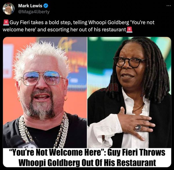 Guy Fieri did not throw out or ban Whoopi Goldberg from his restaurants.