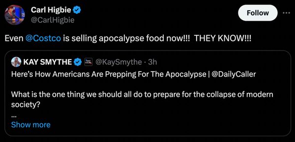 A false rumor said that Costco had just begun stocking emergency food kits, apparently for doomsday reasons or some other sort of apocalypse.