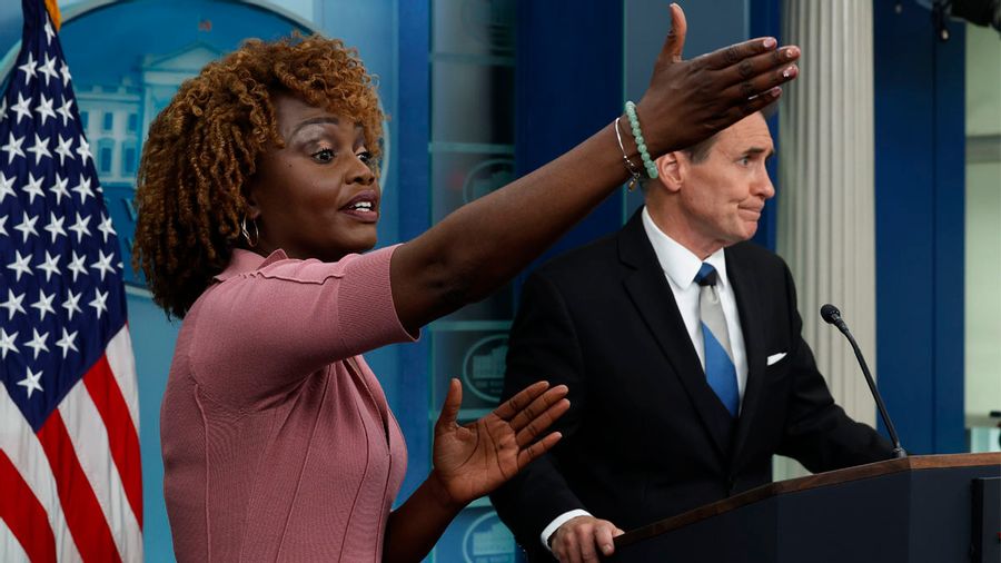 A post on X with a video claimed White House press secretary Karine Jean-Pierre abruptly left a daily briefing after Peter Doocy asked a question purporting the White House was in a so-called full-blown freakout mode.