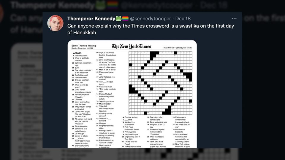 Did NY Times Publish What Some Said Was A Swastika Shaped Crossword Puzzle Snopes
