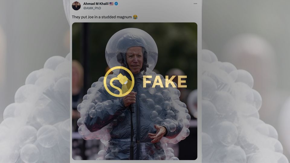 AI Made This Pic of Biden in an Inflated Bubble Wrap Suit | Snopes.com