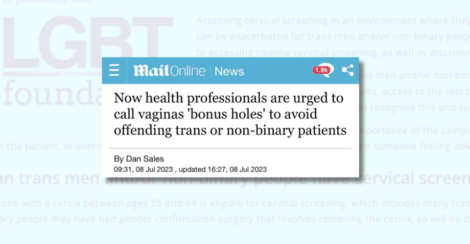 Are Health Professionals Urged To Call Vaginas Bonus Holes To Not Offend Trans Patients