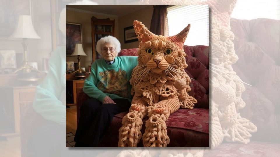 Are These Real Pics of Elderly Women With Giant, Crocheted Cats ...