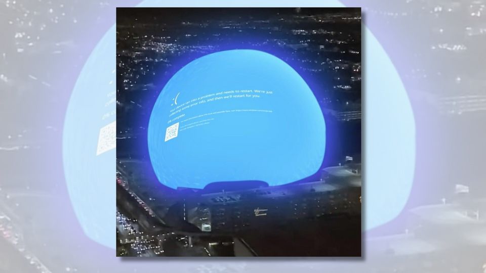 Is This a Real Pic of the Las Vegas Sphere Displaying a Windows Error