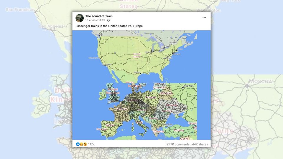 Maps Accurately Compare US vs. Europe Passenger Train Lines? | Snopes.com