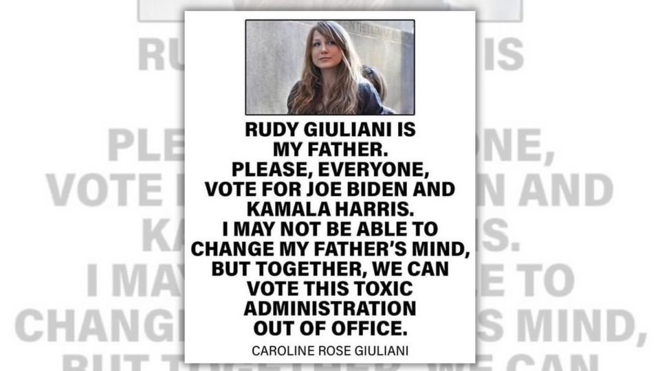 Rudy Giuliani's Daughter Urged People to Vote Biden, Called Trump ...