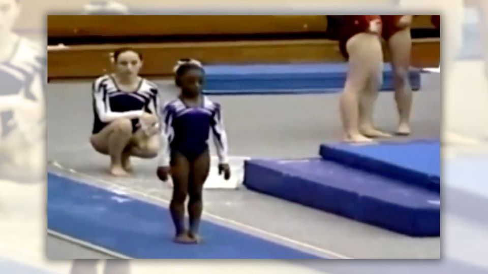 'Tiny' Simone Biles Falling, Being Comforted During Competition When